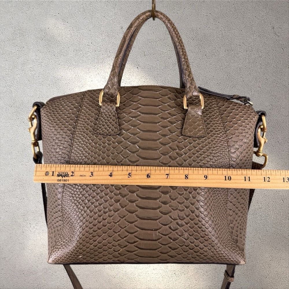 Dooney & Bourke Naomi Satchel Bag Saffiano Leather Croc Reptile Embossed Gray - Picture 8 of 8